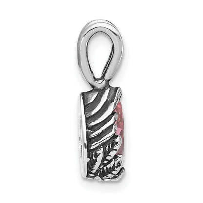 Sterlingsilber Antikisiert Rosa Tropfen Zirkonia Anhänger