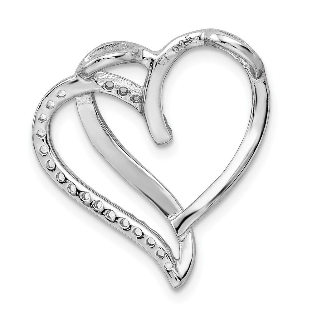 Sterlingsilber Rhodiniert Zirkonia Herz Kette Anhänger