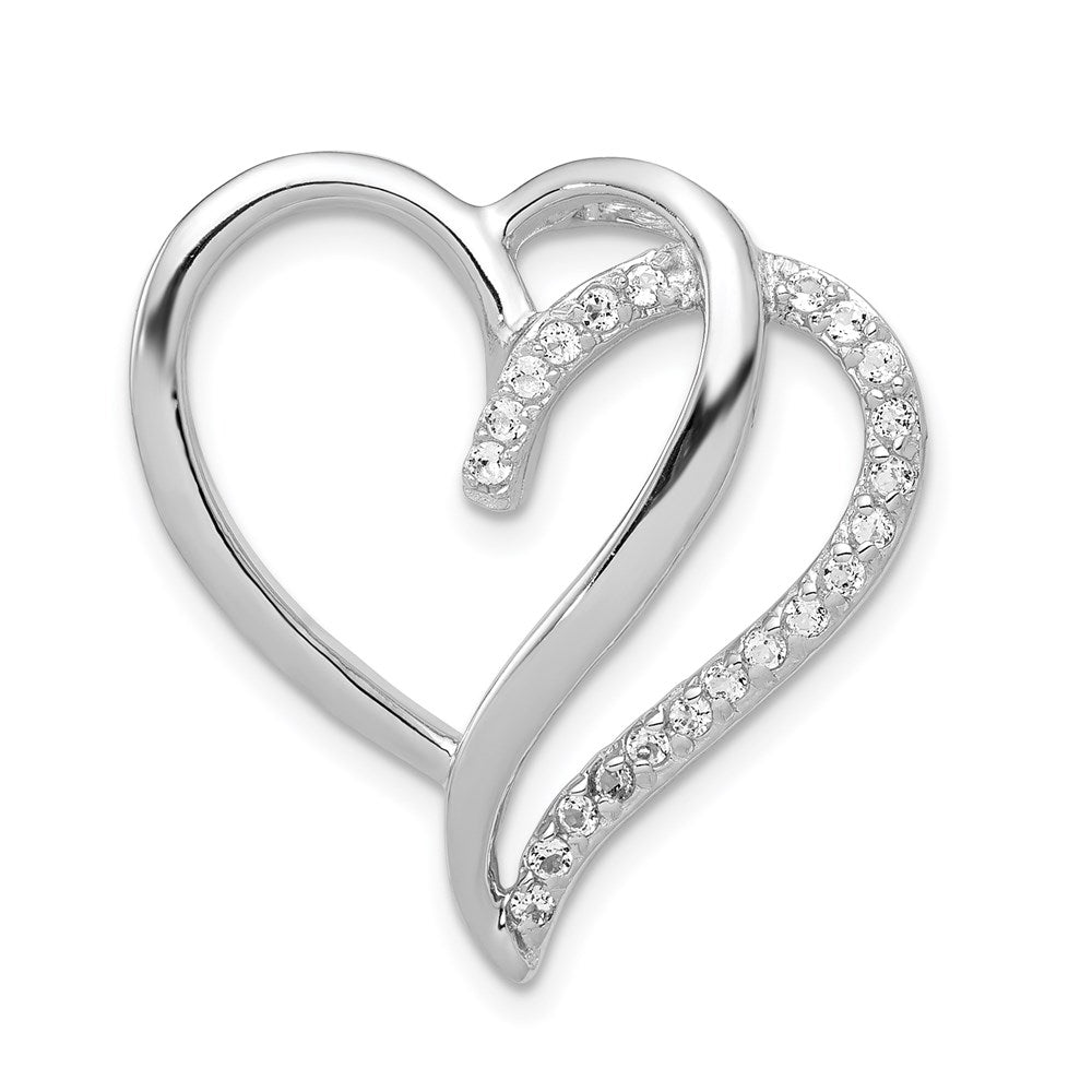 Sterlingsilber Rhodiniert Zirkonia Herz Kette Anhänger