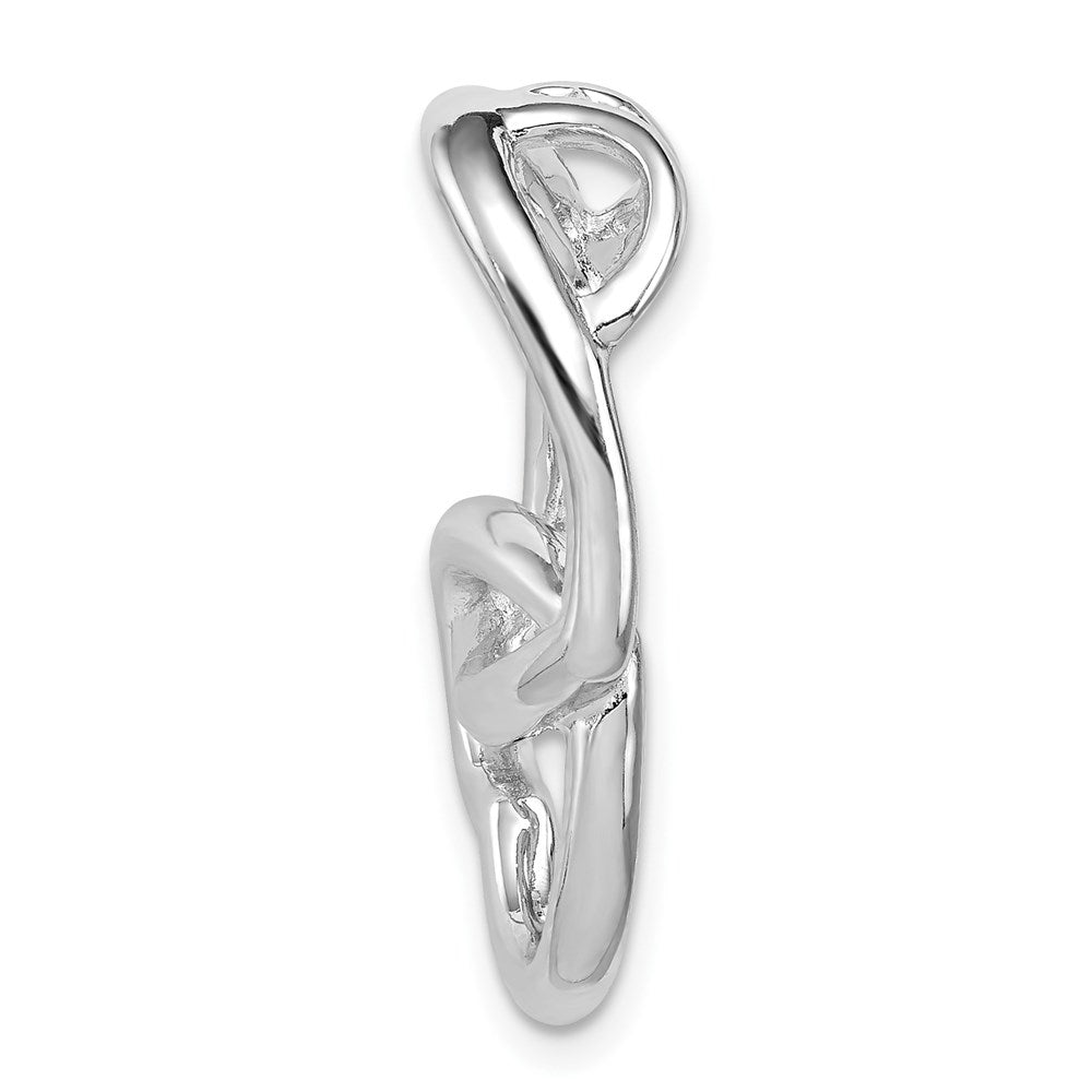 Sterlingsilber Rhodiniert Doppelt Herz Anhänger Kette