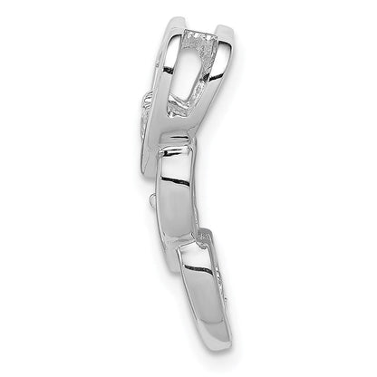 Sterlingsilber Rhodiniert Zirkonia Multi Herzen Kette Anhänger