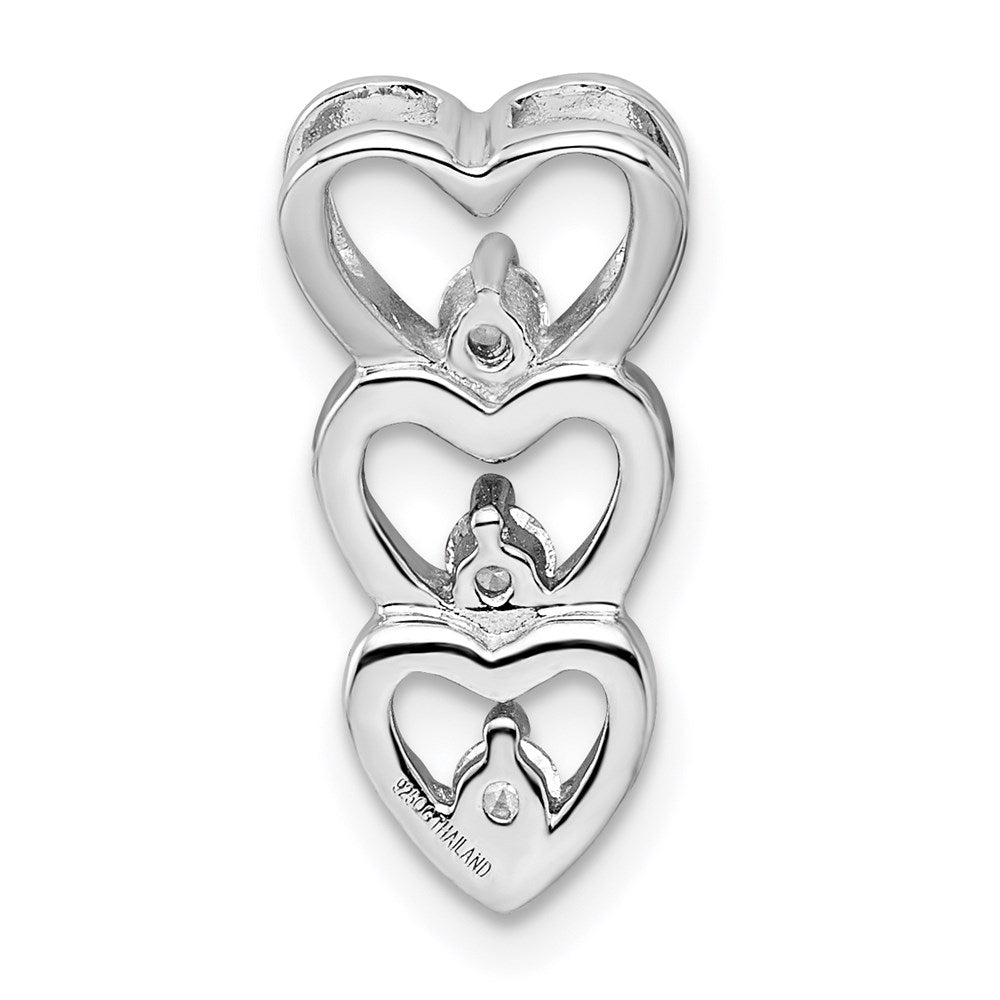 Sterlingsilber Rhodiniert Zirkonia Multi Herzen Kette Anhänger