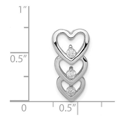 Sterlingsilber Rhodiniert Zirkonia Multi Herzen Kette Anhänger
