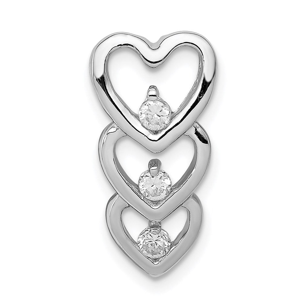 Sterlingsilber Rhodiniert Zirkonia Multi Herzen Kette Anhänger