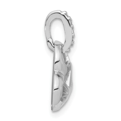 Sterlingsilber Rhodiniert Zirkonia Herz Charm