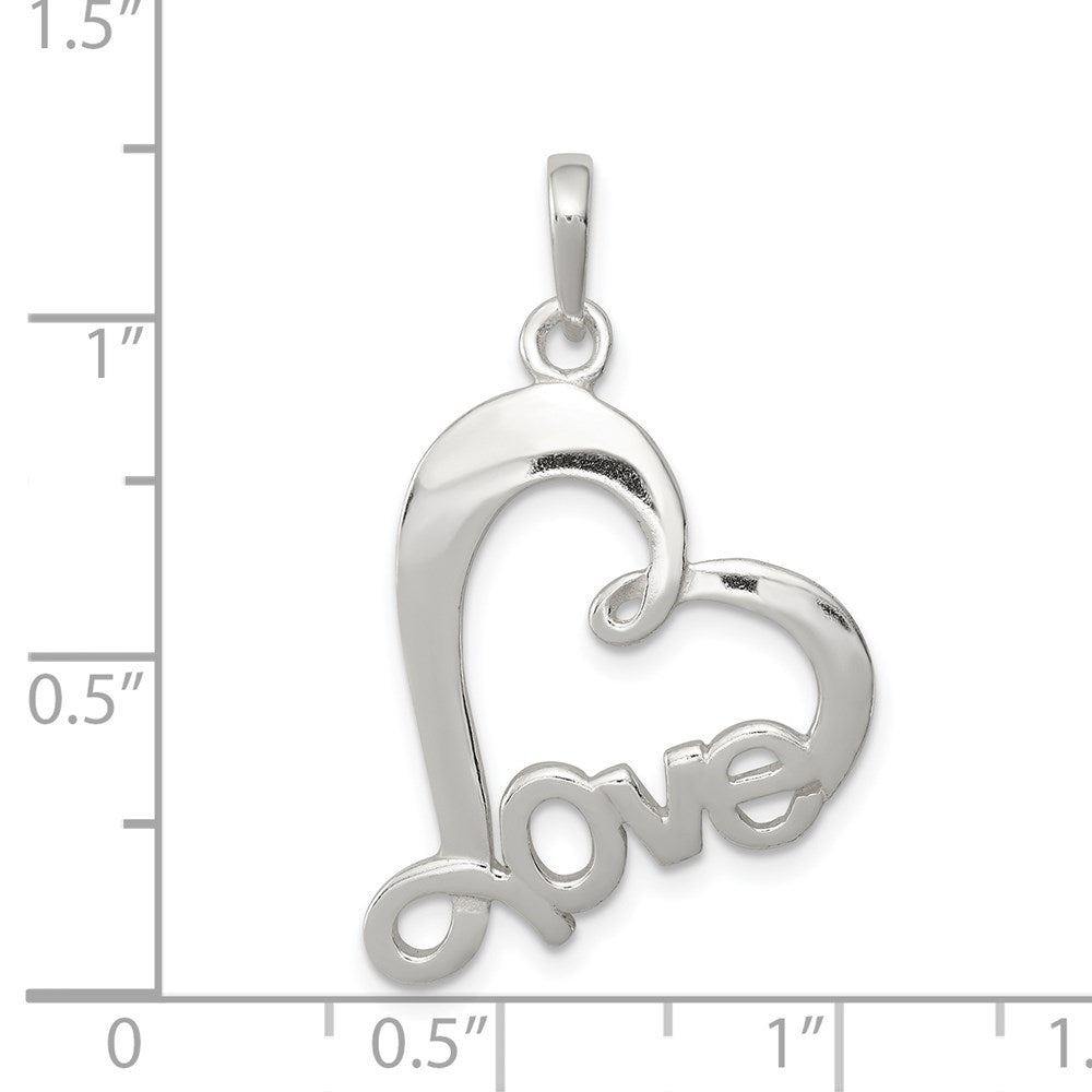 Sterlingsilber Poliert Liebe Herz Anhänger