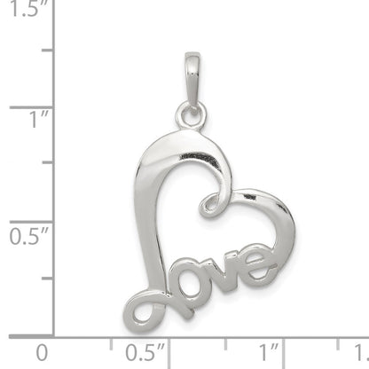 Sterlingsilber Poliert Liebe Herz Anhänger