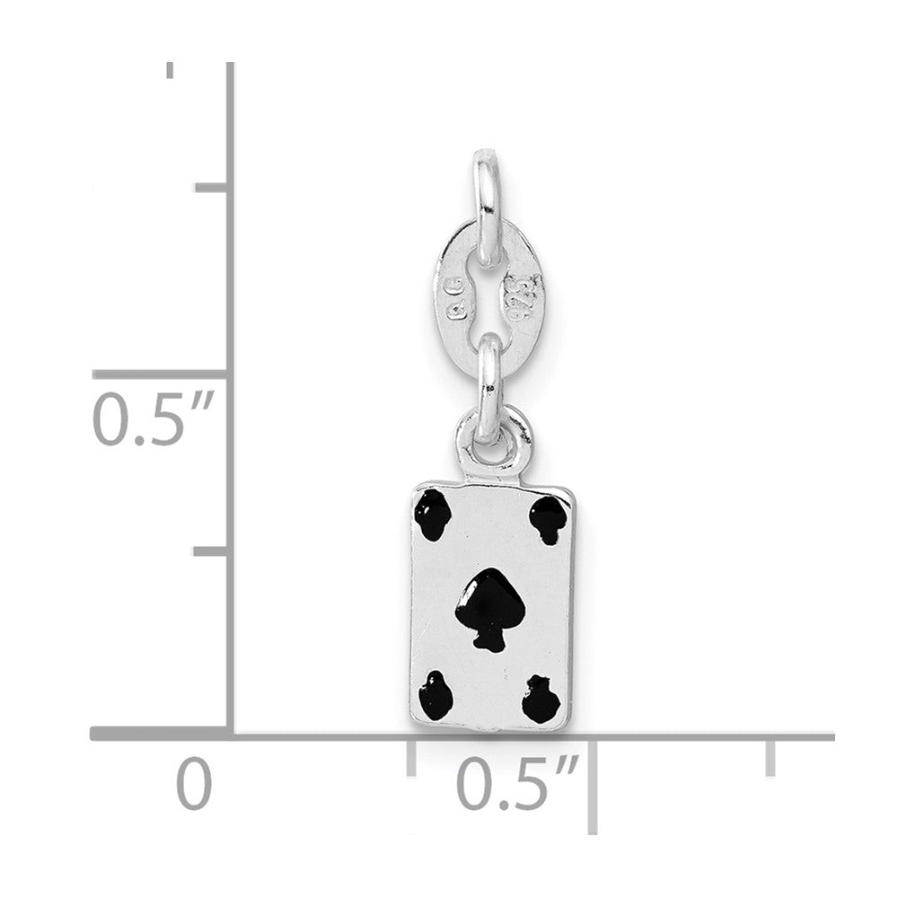Sterlingsilber Poliert Emaille Card Charm