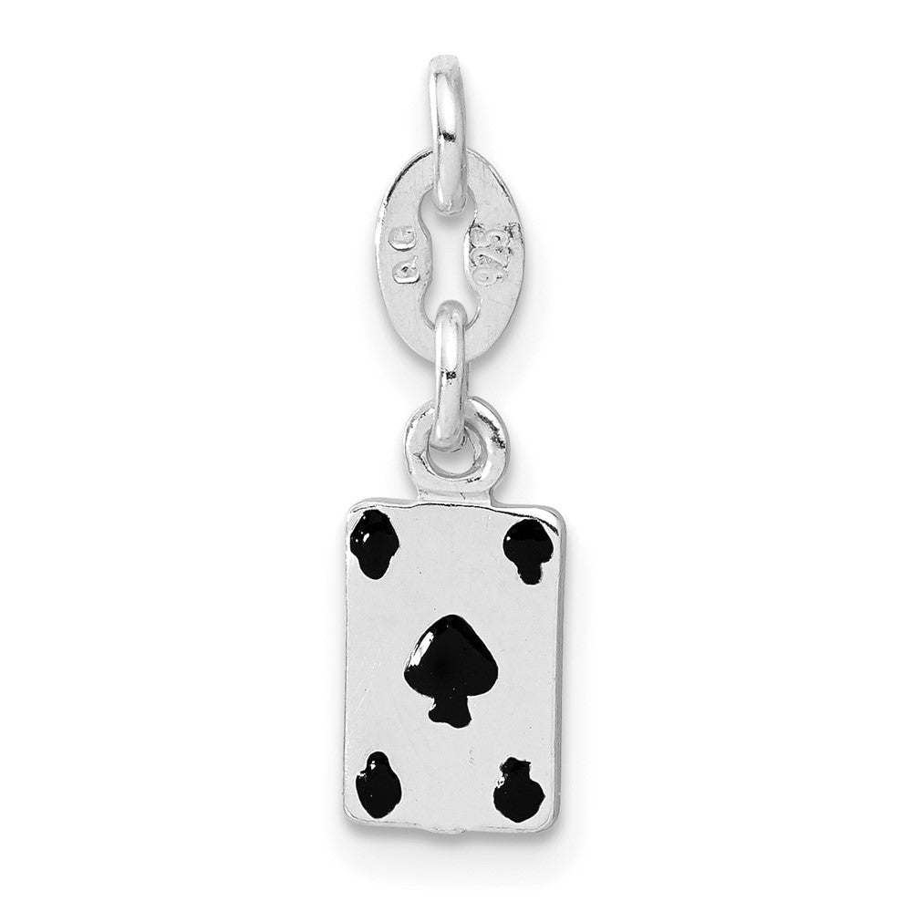 Sterlingsilber Poliert Emaille Card Charm