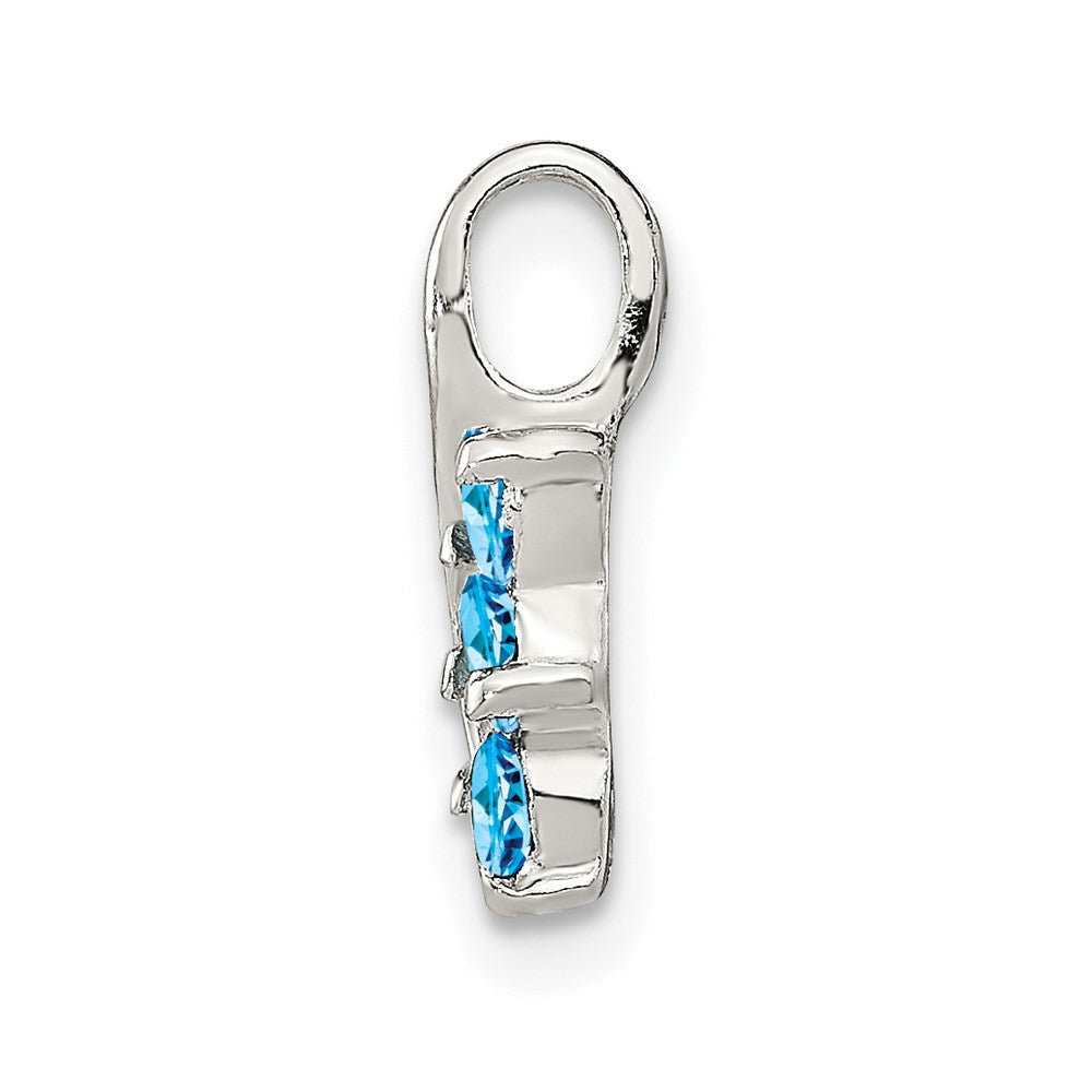 Sterlingsilber Blautopas Kette Anhänger