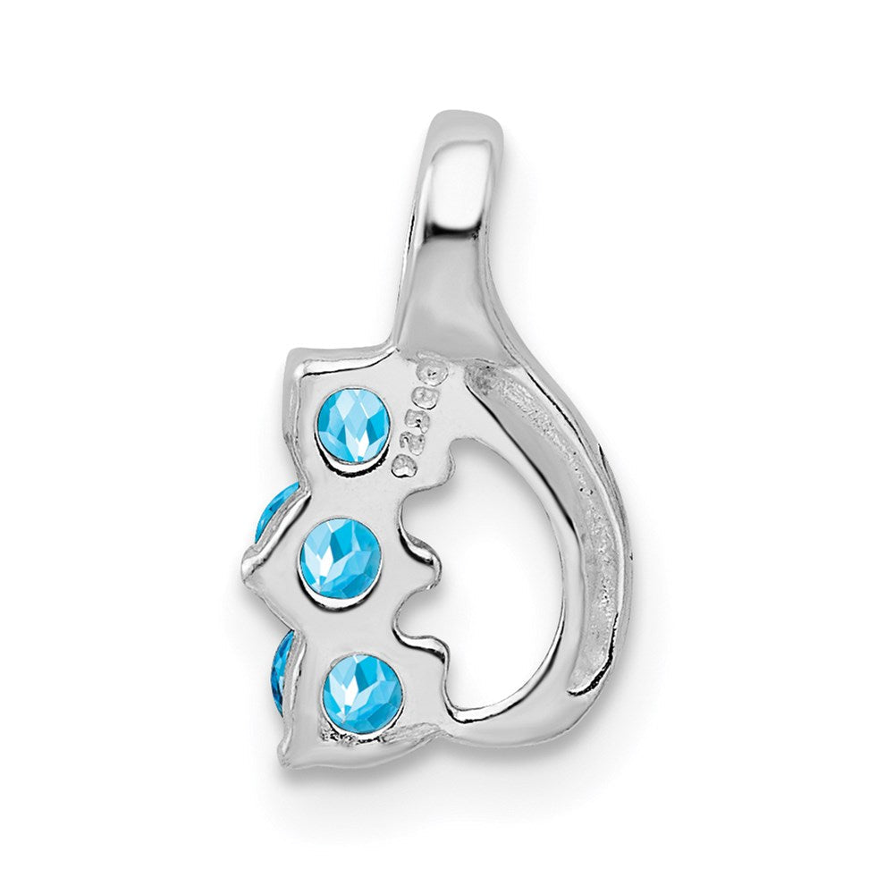 Sterlingsilber Blautopas Kette Anhänger