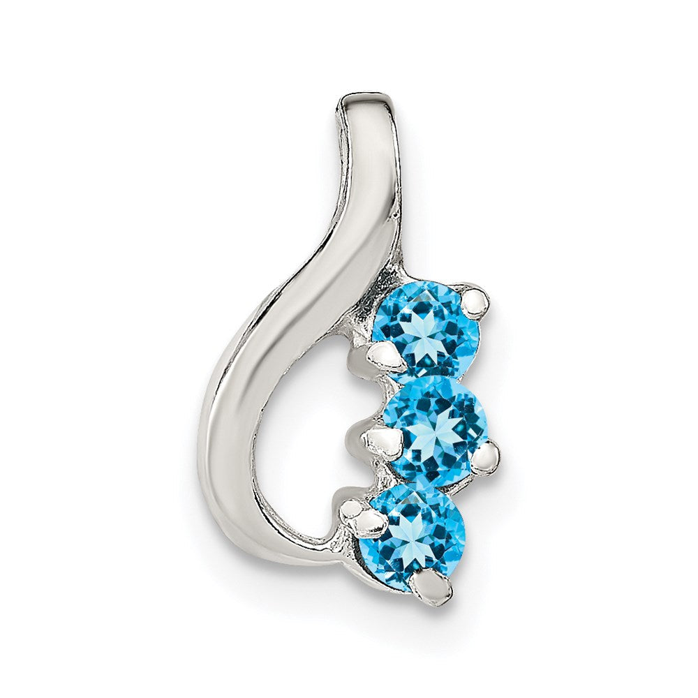 Sterlingsilber Blautopas Kette Anhänger