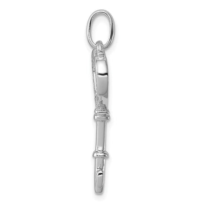 Sterlingsilber Rhodiniert Zirkonia Key Anhänger