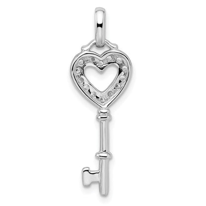 Sterlingsilber Rhodiniert Zirkonia Key Anhänger
