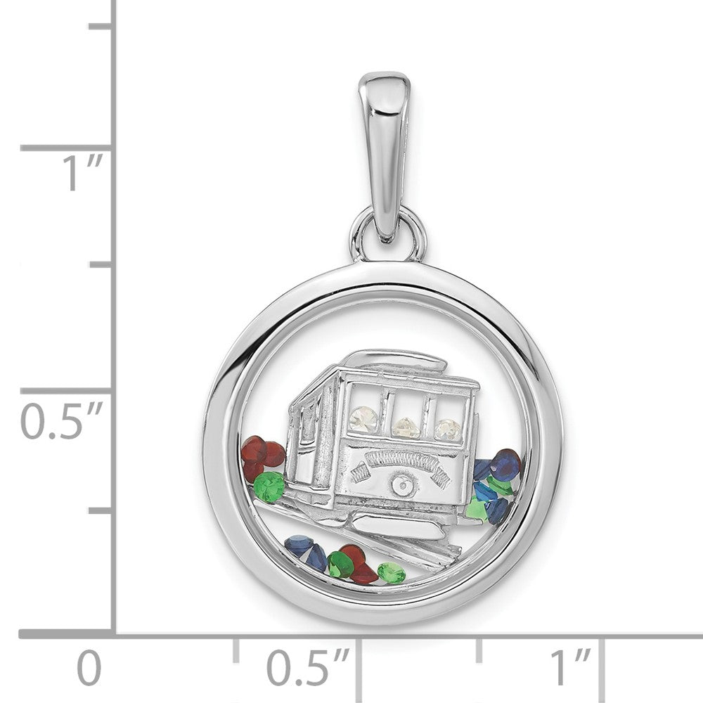 Sterlingsilber Rhodiniert Ankerkette Auto & Floating Glas Perlen Anhänger
