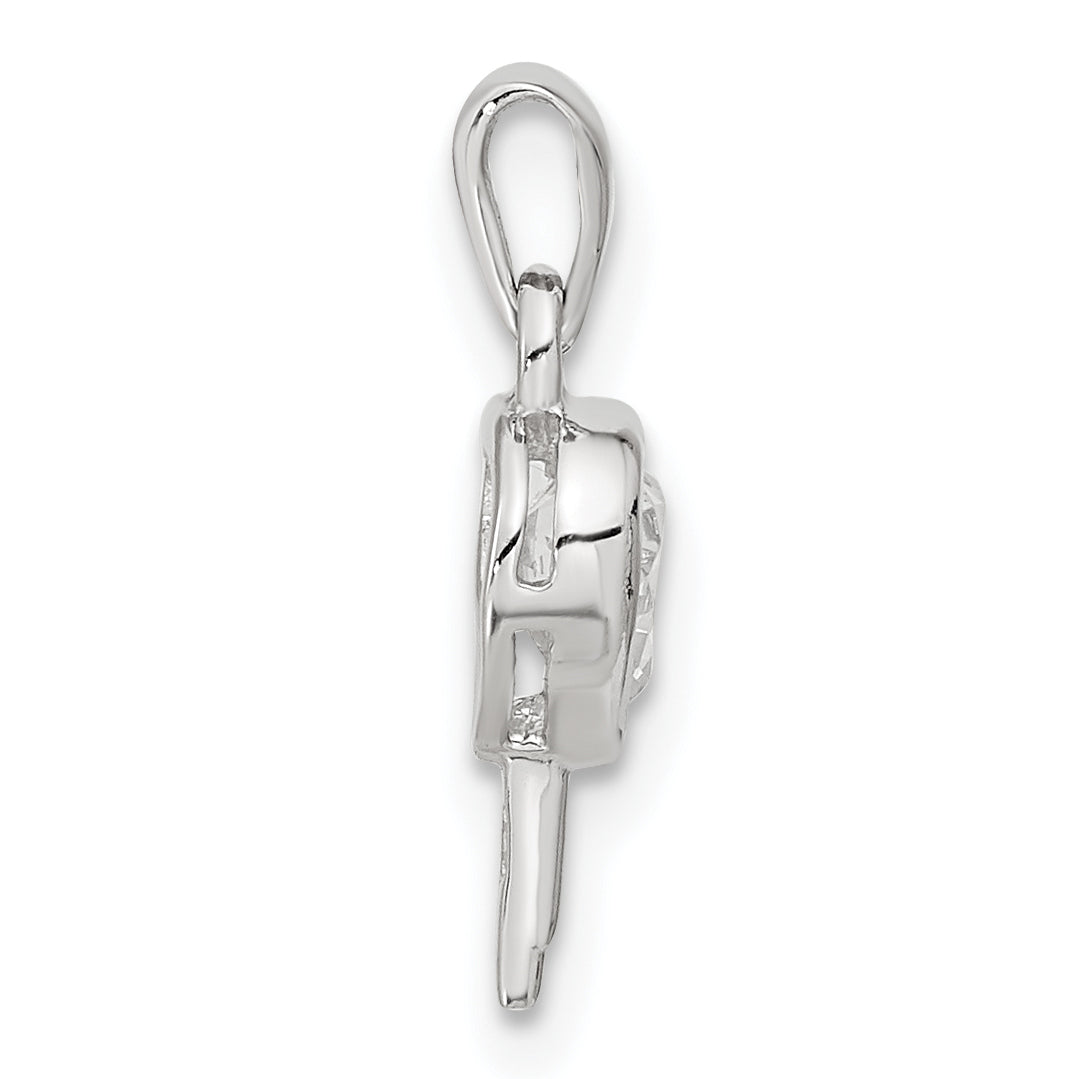 Sterlingsilber Herz Geformt Key Zirkonia Anhänger