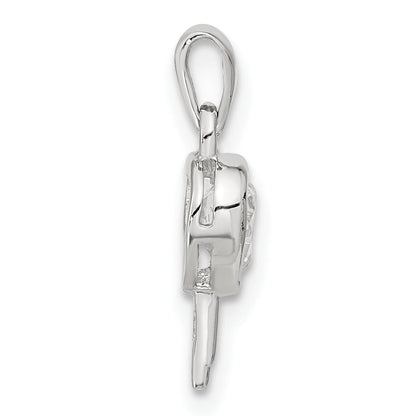 Sterlingsilber Herz Geformt Key Zirkonia Anhänger