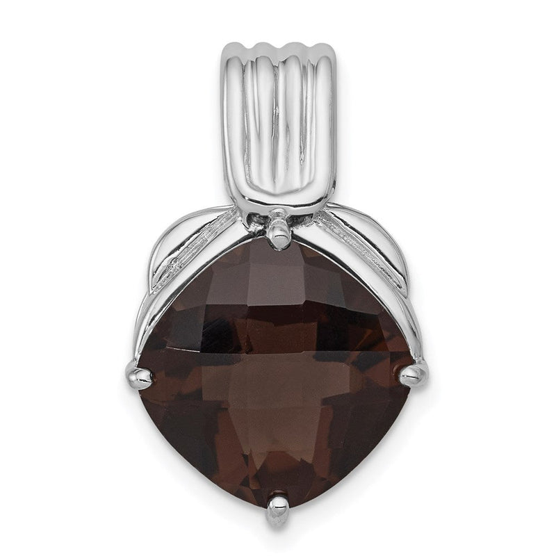 Rhodinierter Anhänger aus Sterlingsilber mit Rauchquarz