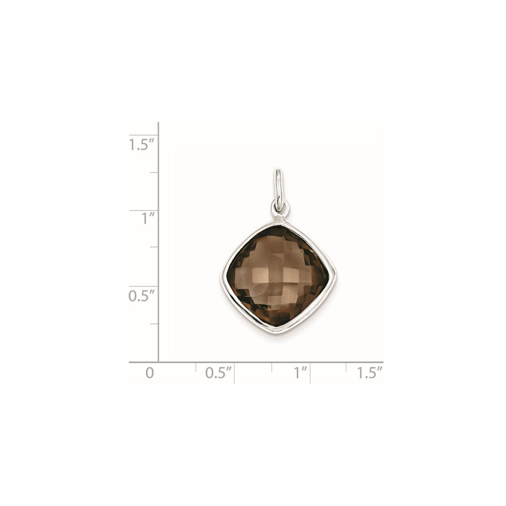 Rhodinierter Sterlingsilber-Anhänger mit Rauchquarz