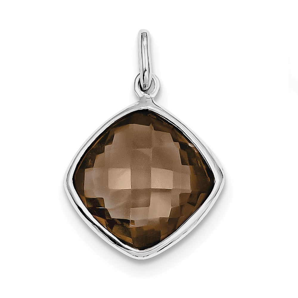 Rhodinierter Sterlingsilber-Anhänger mit Rauchquarz