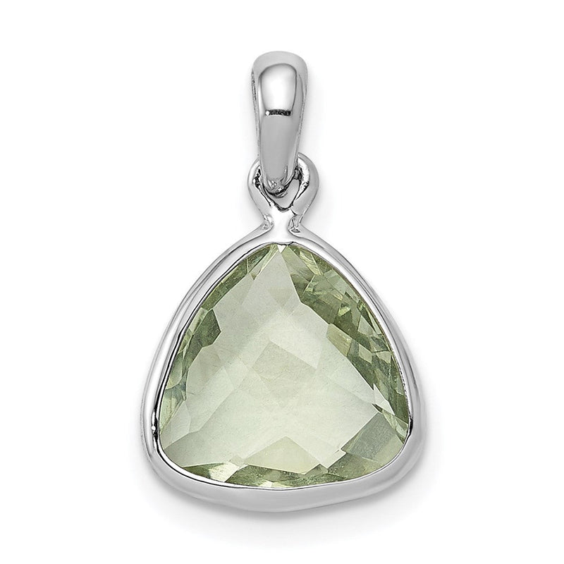 Anhänger aus rhodiniertem Sterlingsilber mit grünem Quarz