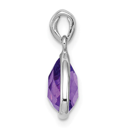 Rhodinierter Amethyst-Anhänger aus Sterlingsilber