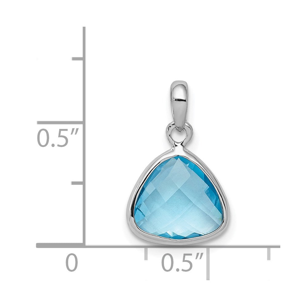 Rhodinierter Anhänger aus Sterlingsilber mit Blautopas