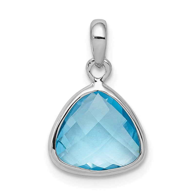 Rhodinierter Anhänger aus Sterlingsilber mit Blautopas
