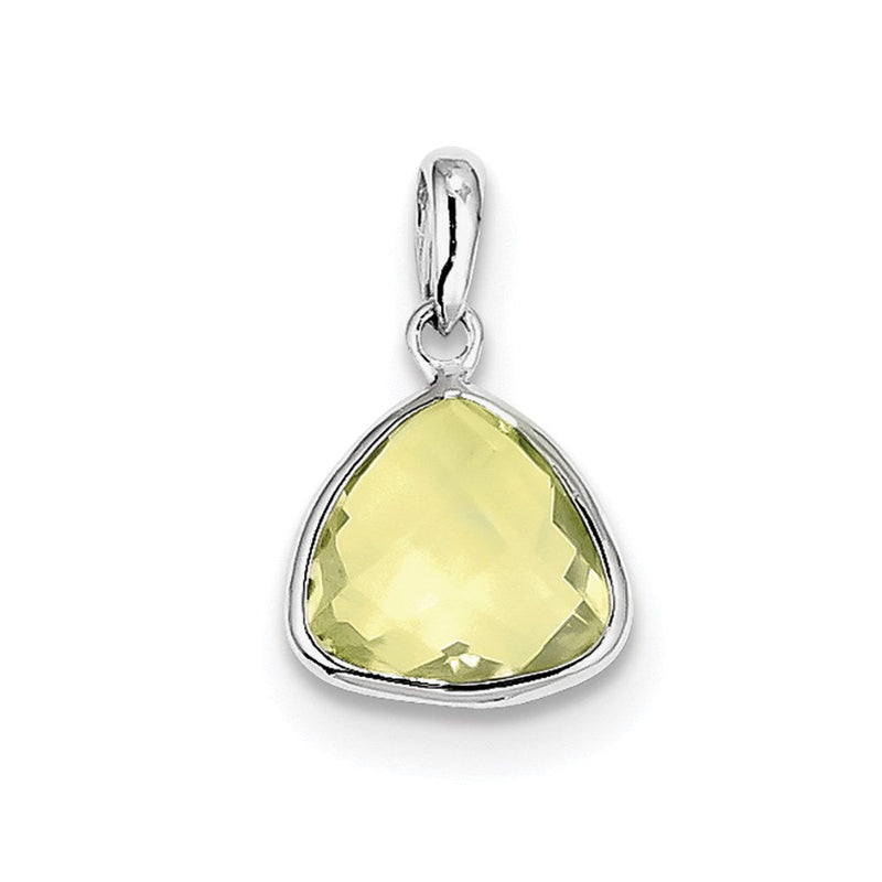 Anhänger aus rhodiniertem Sterlingsilber mit Zitronenquarz