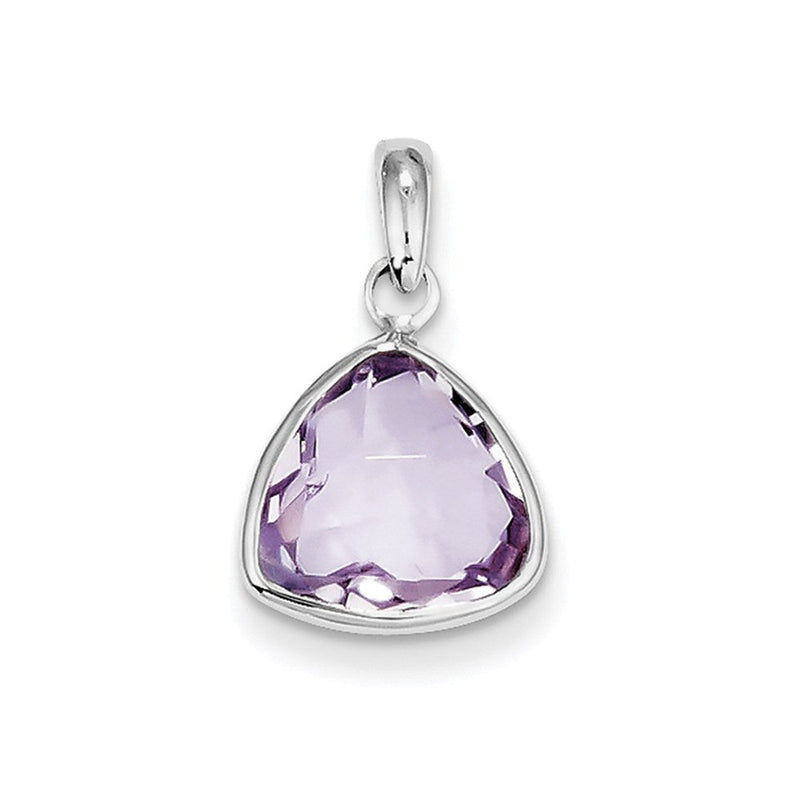 Anhänger aus rhodiniertem Sterlingsilber mit rosa Quarz