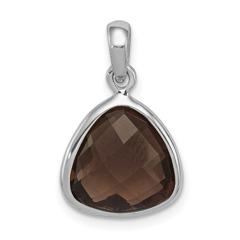Anhänger aus rhodiniertem Sterlingsilber mit Rauchquarz