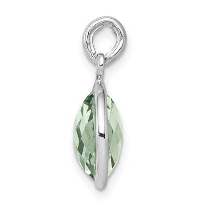 Anhänger aus rhodiniertem Sterlingsilber mit grünem Quarz
