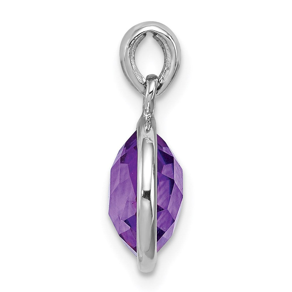 Rhodinierter Sterlingsilber-Anhänger mit Amethyst