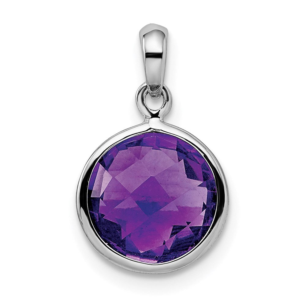 Rhodinierter Sterlingsilber-Anhänger mit Amethyst