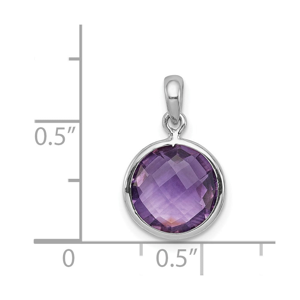 Rhodinierter Sterlingsilber-Anhänger mit Amethyst