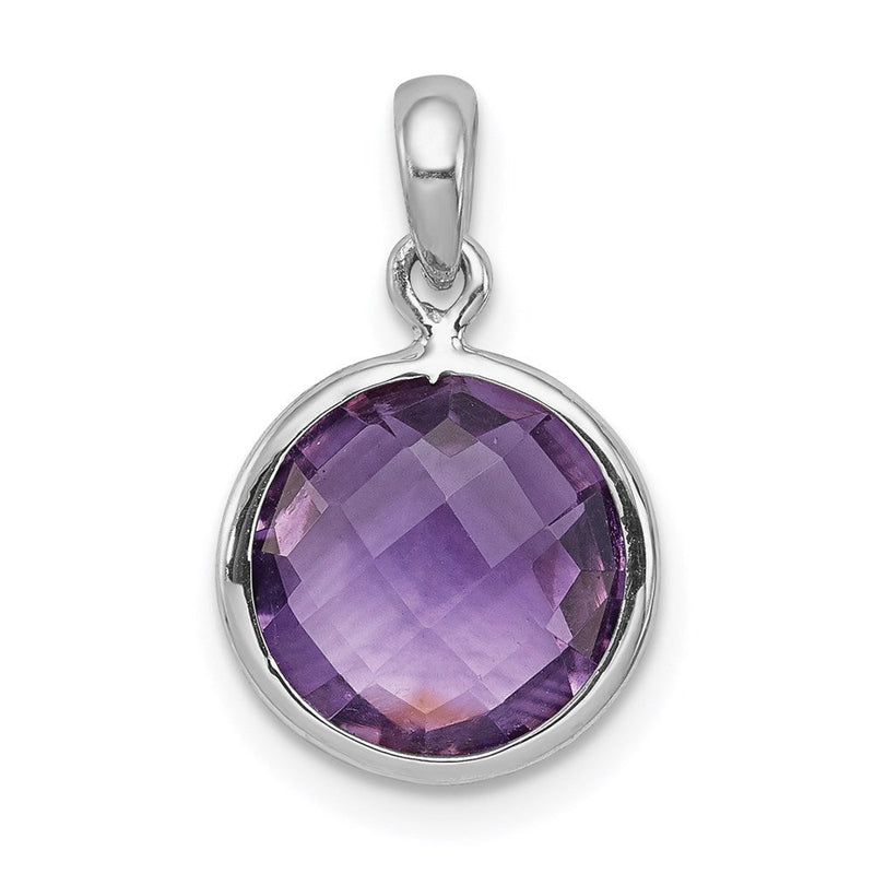 Rhodinierter Sterlingsilber-Anhänger mit Amethyst