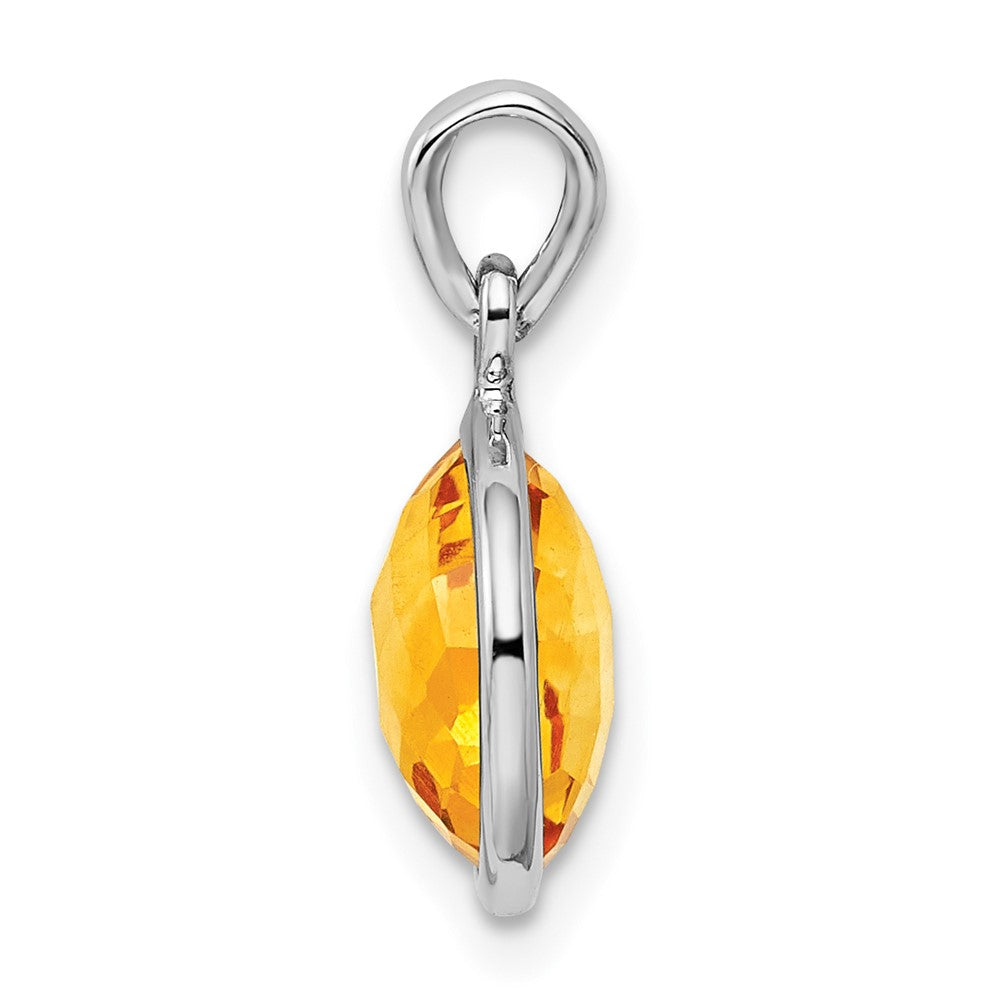 Rhodinierter Citrin-Anhänger aus Sterlingsilber