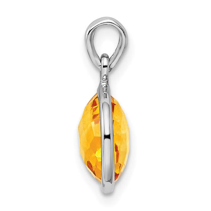 Rhodinierter Citrin-Anhänger aus Sterlingsilber