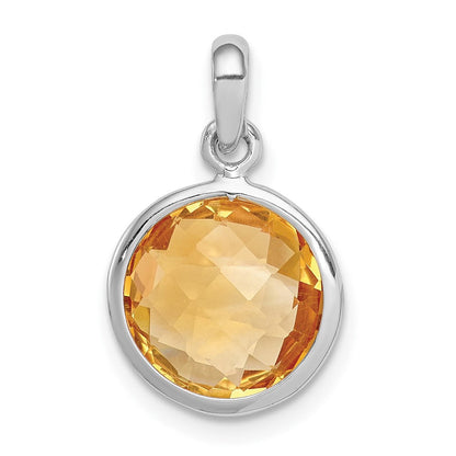 Rhodinierter Citrin-Anhänger aus Sterlingsilber