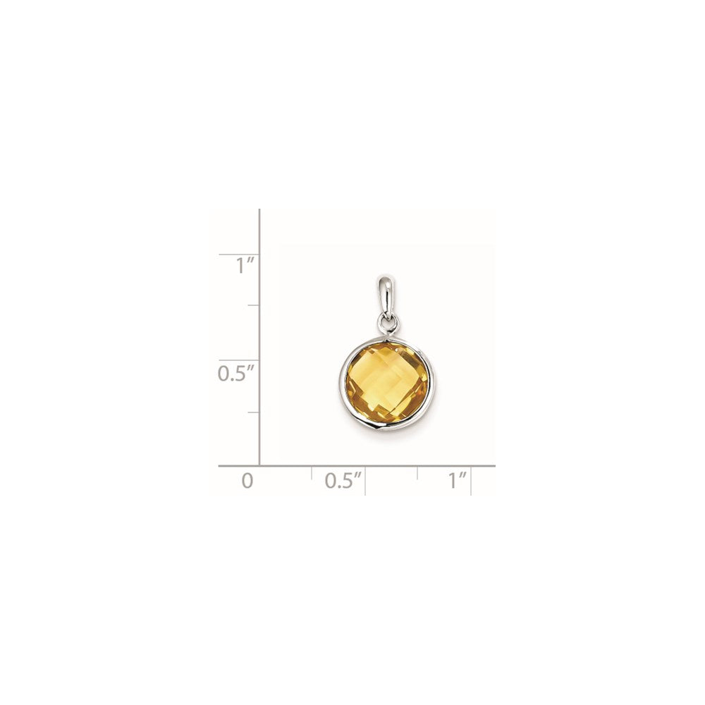 Rhodinierter Citrin-Anhänger aus Sterlingsilber