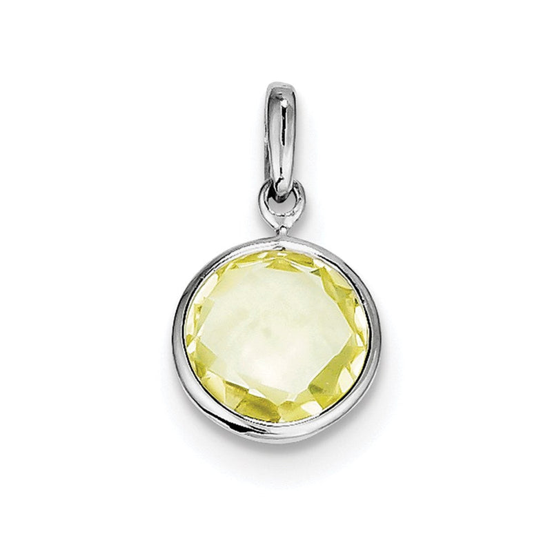Anhänger aus rhodiniertem Sterlingsilber mit Zitronenquarz
