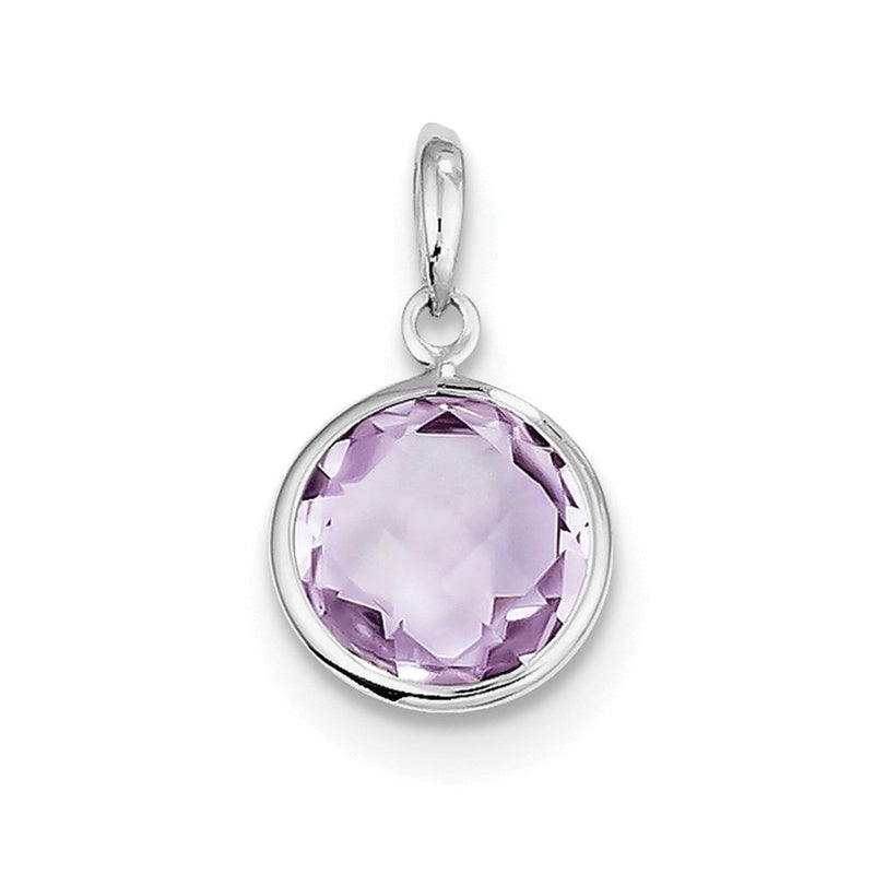 Anhänger aus rhodiniertem Sterlingsilber mit rosa Quarz