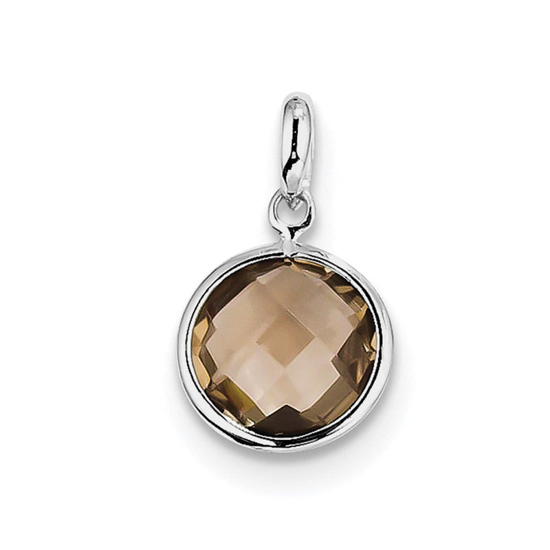 Rhodinierter Anhänger aus Sterlingsilber mit Rauchquarz