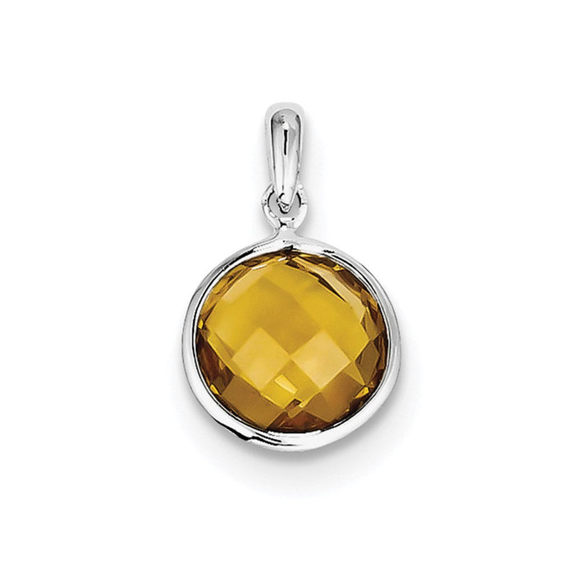 Anhänger aus rhodiniertem Sterlingsilber mit Whiskeyquarz