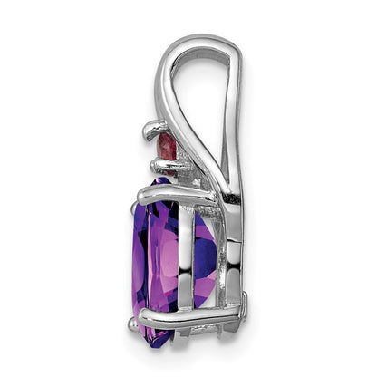 Anhänger aus rhodiniertem Sterlingsilber mit Amethyst