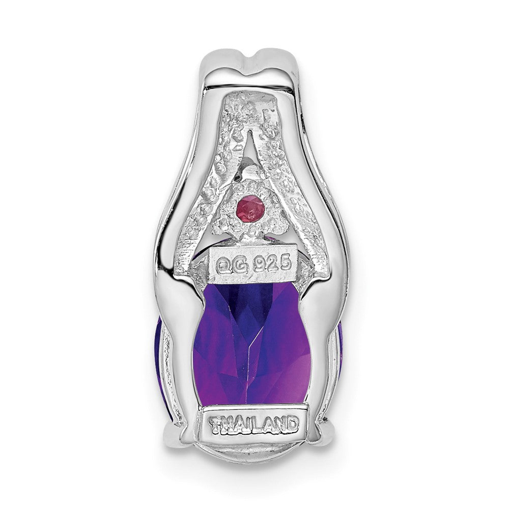 Anhänger aus rhodiniertem Sterlingsilber mit Amethyst