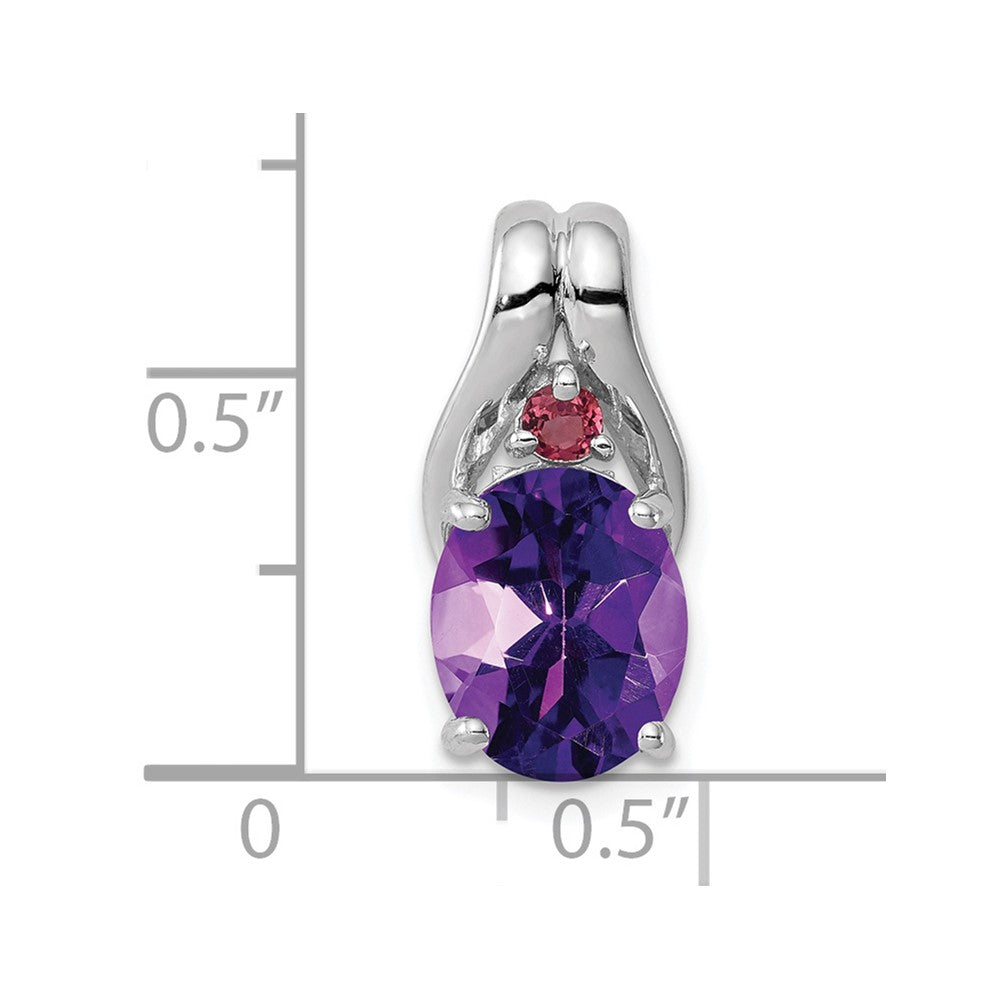 Anhänger aus rhodiniertem Sterlingsilber mit Amethyst
