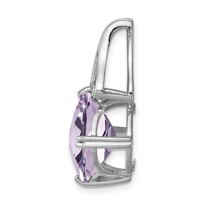 Rhodinierter Sterlingsilber-Anhänger mit Rosaquarz