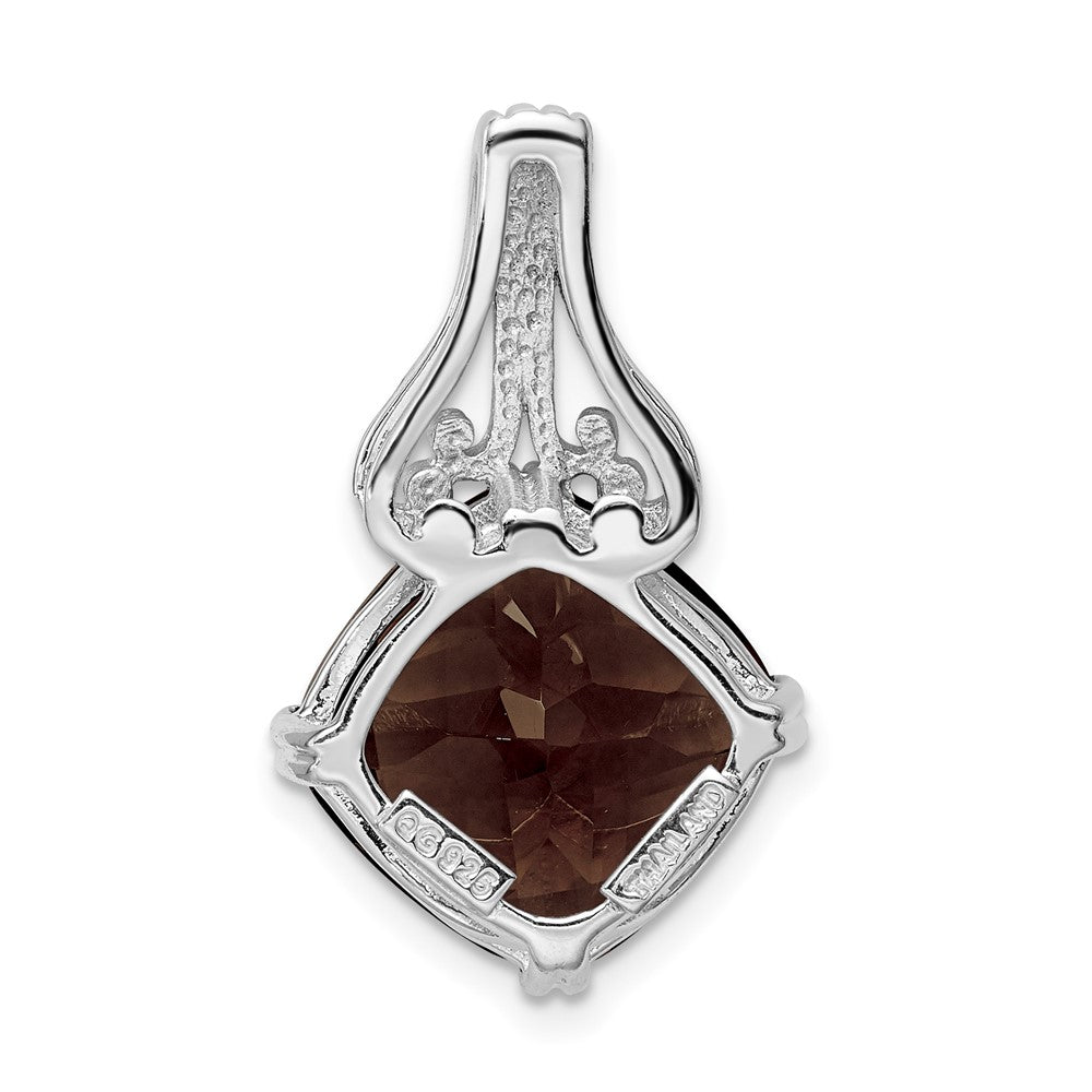 Anhänger aus rhodiniertem Sterlingsilber mit Rauchquarz