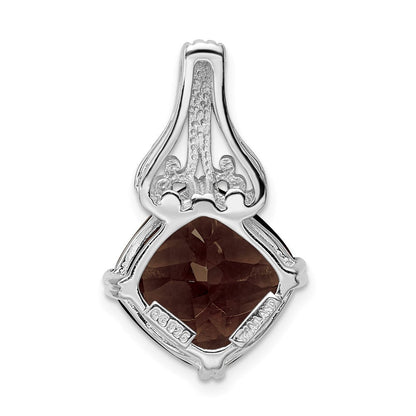 Anhänger aus rhodiniertem Sterlingsilber mit Rauchquarz